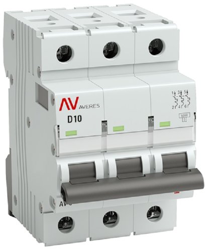 Выключатель автоматический EKF Averes AV-6 3п 10А D 6кА картинка